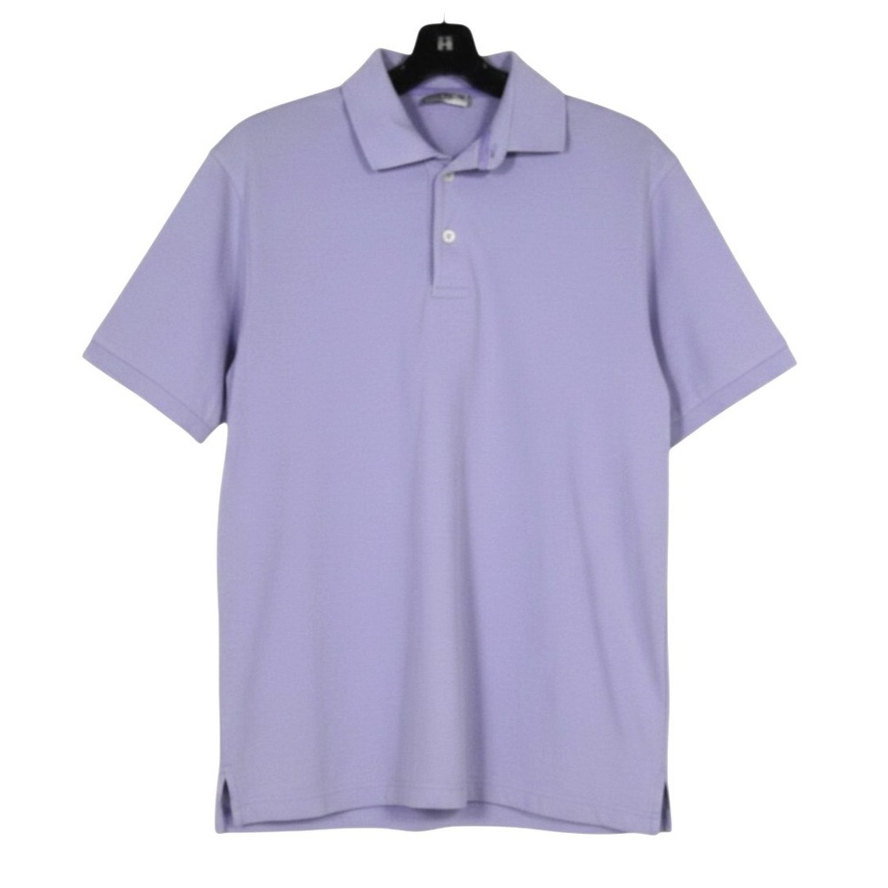 MARBAS Purple TINY HOUNDSTOOTH Twill BUTTON Men's POLO SHIRT/TOP Sz M